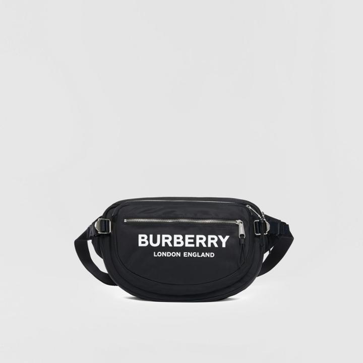 Burberry Burberry Large Logo Print Econyl Cannon Bag, Black