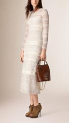 Burberry Prorsum Long-sleeved Italian Lace Dress