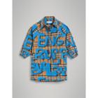 Burberry Burberry Graffiti Print Vintage Check Cotton Shirt Dress, Size: 14y
