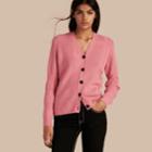 Burberry Burberry Check-knit Wool Cashmere Cardigan, Pink