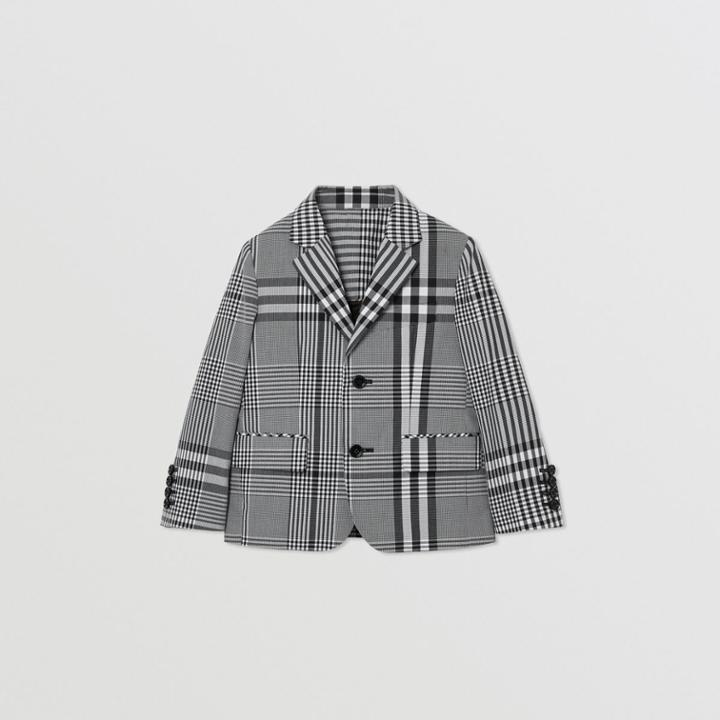 Burberry Burberry Childrens Check Cotton Poplin Blazer, Size: 14y, Black