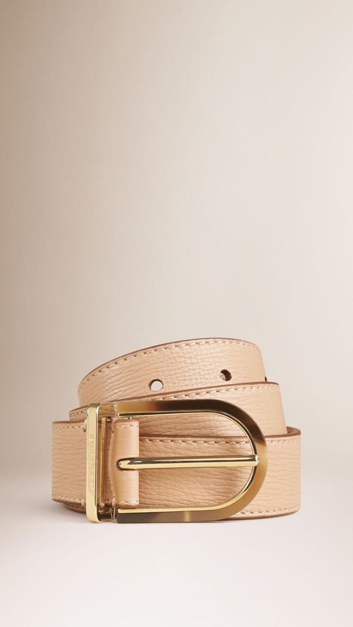 Burberry Burberry Grainy Leather Belt, Size: 95, White