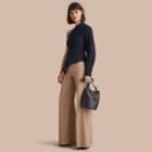 Burberry Burberry Cotton Twill Wide-leg Trousers, Size: 06, Brown