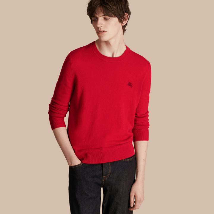 Burberry Burberry Crew Neck Cashmere Sweater, Size: Xs, Grey