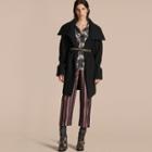 Burberry Cable Knit Wool Cashmere Cardigan Coat