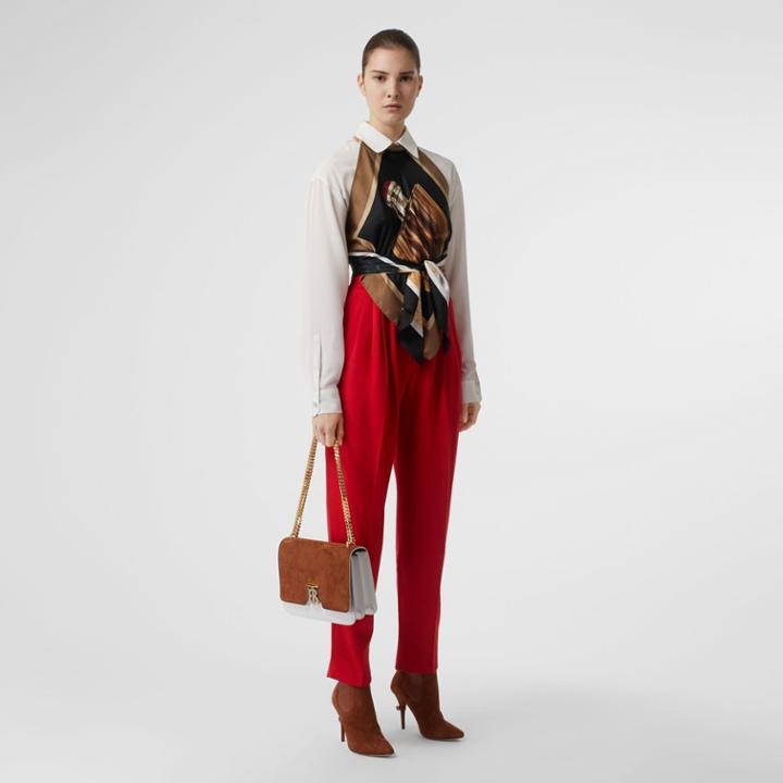 Burberry Burberry Pleat Detail Wool Tailored Trousers, Size: 00