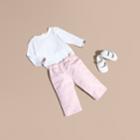 Burberry Burberry Check Turn-up Cotton Trousers, Size: 6m, Pink