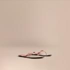 Burberry Burberry House Check And Patent Leather Sandals, Size: 37, Pink