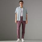 Burberry Burberry Short-sleeved Striped Cotton Shirt, Blue