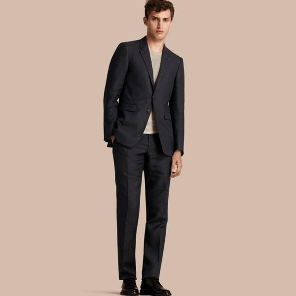 Burberry Modern Fit Linen Wool Silk Jacket