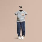 Burberry Burberry Stretch Jeans With Check Detail, Size: 12m, Blue