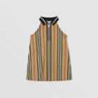 Burberry Burberry Childrens Icon Stripe Cotton Poplin Zip-front Dress, Size: 12m, Beige
