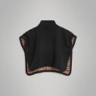 Burberry Burberry Reversible Vintage Check Merino Wool Jacquard Poncho, Black