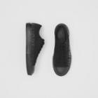 Burberry Burberry Logo Print Cotton Gabardine Sneakers, Size: 39, Black