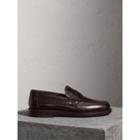 Burberry Burberry Leather Penny Loafers, Size: 40, Red