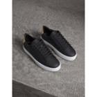 Burberry Burberry Perforated Check Leather Trainers, Size: 38, Black