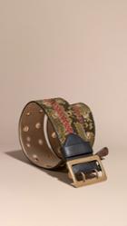 Burberry Burberry Striped Snakeskin Waist Belt, Size: 100, Green