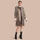 Burberry Burberry Reversible Donegal Tweed And Gabardine Trench Coat, Size: 04, White