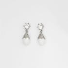 Burberry Burberry Palladium-plated Faux Pearl Charm Earrings, White