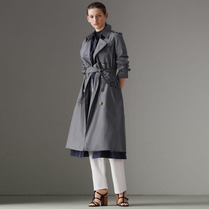Burberry Burberry The Long Kensington Heritage Trench Coat, Size: 06, Grey