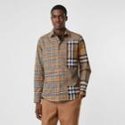 Burberry Burberry Classic Fit Patchwork Check Cotton Shirt, Beige