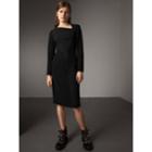 Burberry Burberry Slash-neck Panelled Dress, Size: 06, Black