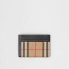 Burberry Burberry Vintage Check And Leather Money Clip Card Case, Beige
