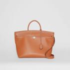 Burberry Burberry Studded Leather Society Top Handle Bag, Brown