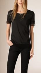 Burberry Lace Trim Cotton Top
