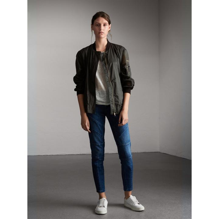 Burberry Burberry Lightweight Bomber Jacket, Size: 14, Green