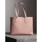 Burberry Burberry Large Embossed Leather Tote, Pink