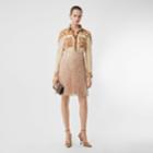 Burberry Burberry Cape Sleeve Deer Print Silk Shirt, Size: 04, Beige