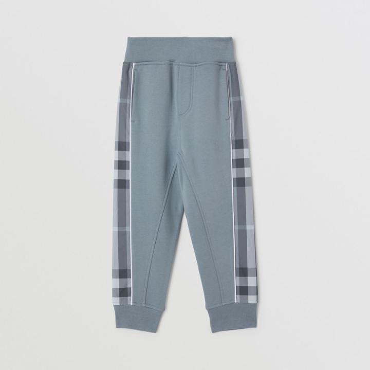 Burberry Burberry Childrens Check Panel Cotton Jogging Pants, Size: 12y