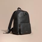 Burberry Burberry Grainy Leather Backpack, Black