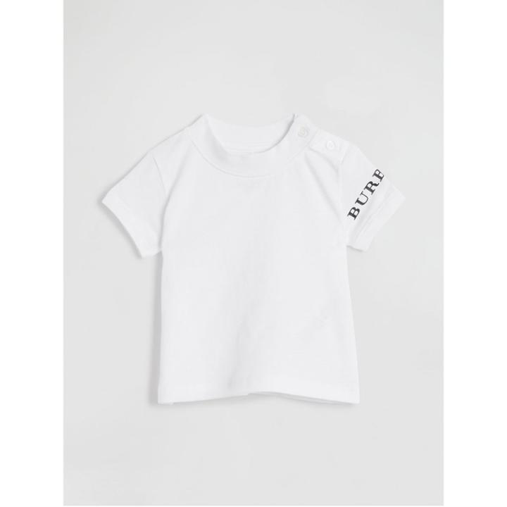 Burberry Burberry Childrens Logo Print Cotton T-shirt, Size: 12m, White