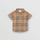 Burberry Burberry Childrens Short-sleeve Vintage Check Cotton Shirt, Size: 12m, Beige