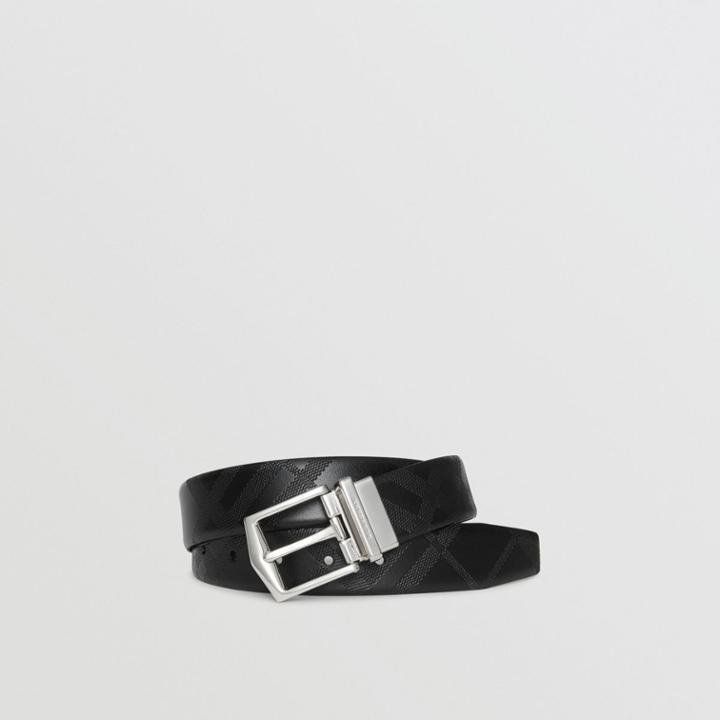 Burberry Burberry Reversible London Leather Belt, Size: 100, Black
