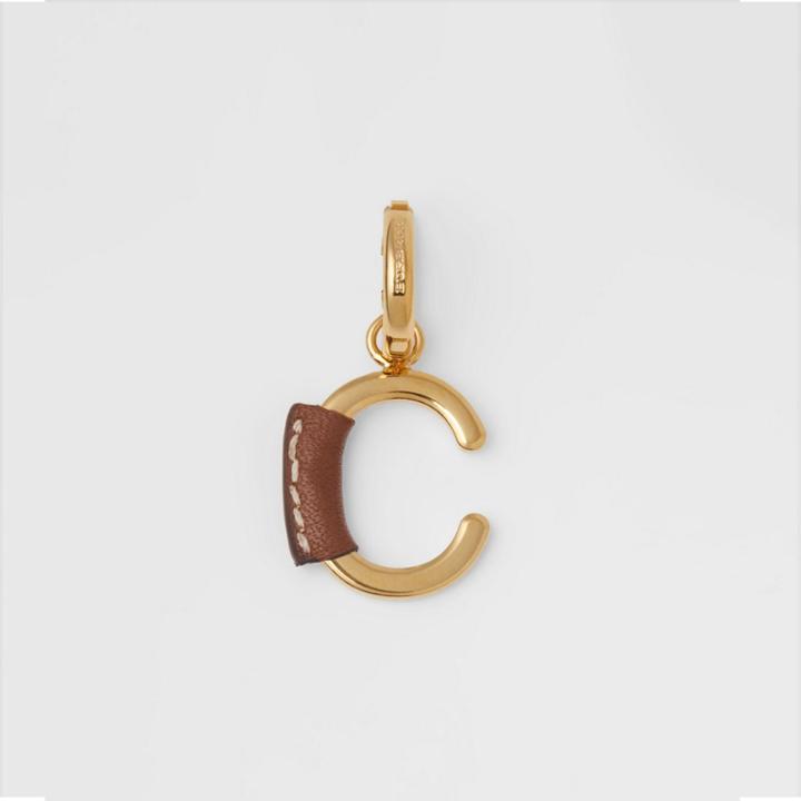 Burberry Burberry Leather-wrapped 'c' Alphabet Charm, Brown