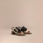 Burberry Burberry Colour Block Leather Sandals With Buckle Detail, Size: 38, Black