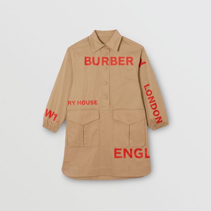 Burberry Burberry Childrens Horseferry Print Cotton Shirt Dress, Size: 10y, Yellow