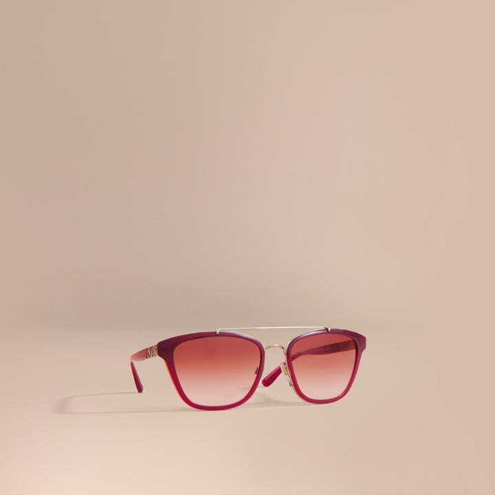 Burberry Burberry Top Bar Square Frame Sunglasses, Red