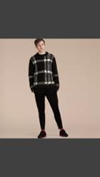 Burberry Check Intarsia Mohair Cashmere Blend Sweater