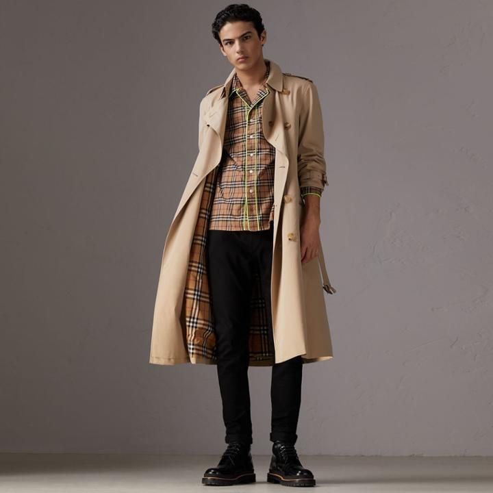Burberry Burberry Contrast Piping Check Cotton Pyjama-style Shirt, Brown