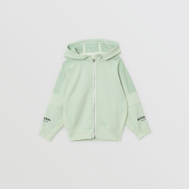 Burberry Burberry Childrens Logo Print Cotton Hooded Top, Size: 14y, Green