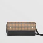 Burberry Burberry Small Scale Check Wallet With Detachable Strap, Yellow