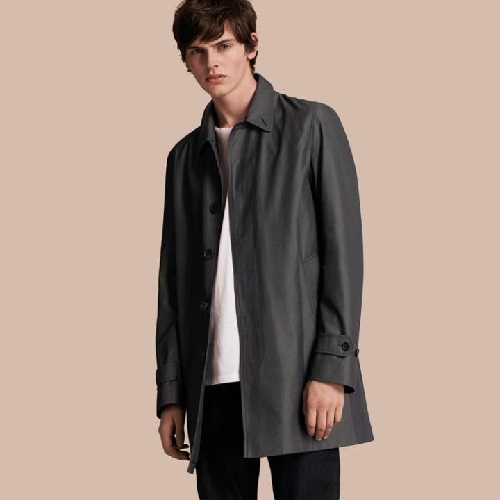 Burberry Burberry Cotton Gabardine Car Coat, Size: 36, Blue