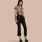 Burberry Burberry Cropped Tailored Trousers, Size: 10, Black