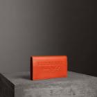 Burberry Burberry Embossed Leather Continental Wallet, Orange