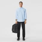 Burberry Burberry Classic Fit Embroidered Ekd Cotton Oxford Shirt, Size: Xs, Blue