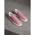 Burberry Burberry Perforated Check Leather Trainers, Size: 38, Pink